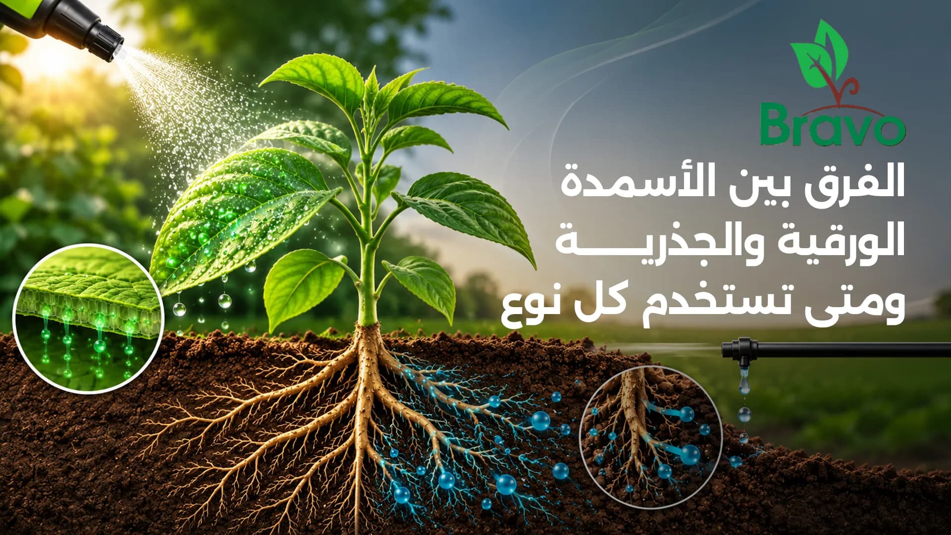 الفرق بين الأسمدة الورقية والجذرية ومتى تستخدم | برافو
