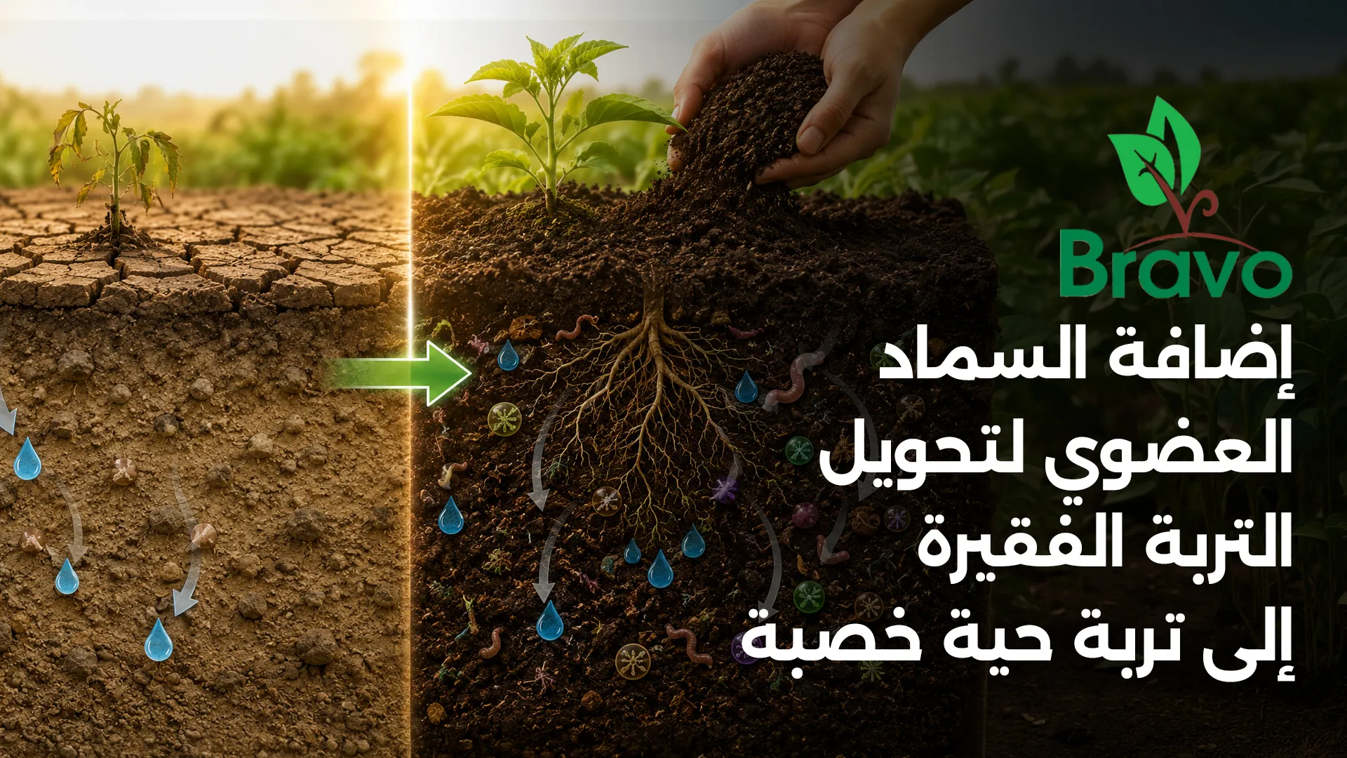 إضافة السماد العضوي لتحويل التربة الفقيرة إلى تربة حية خصبة