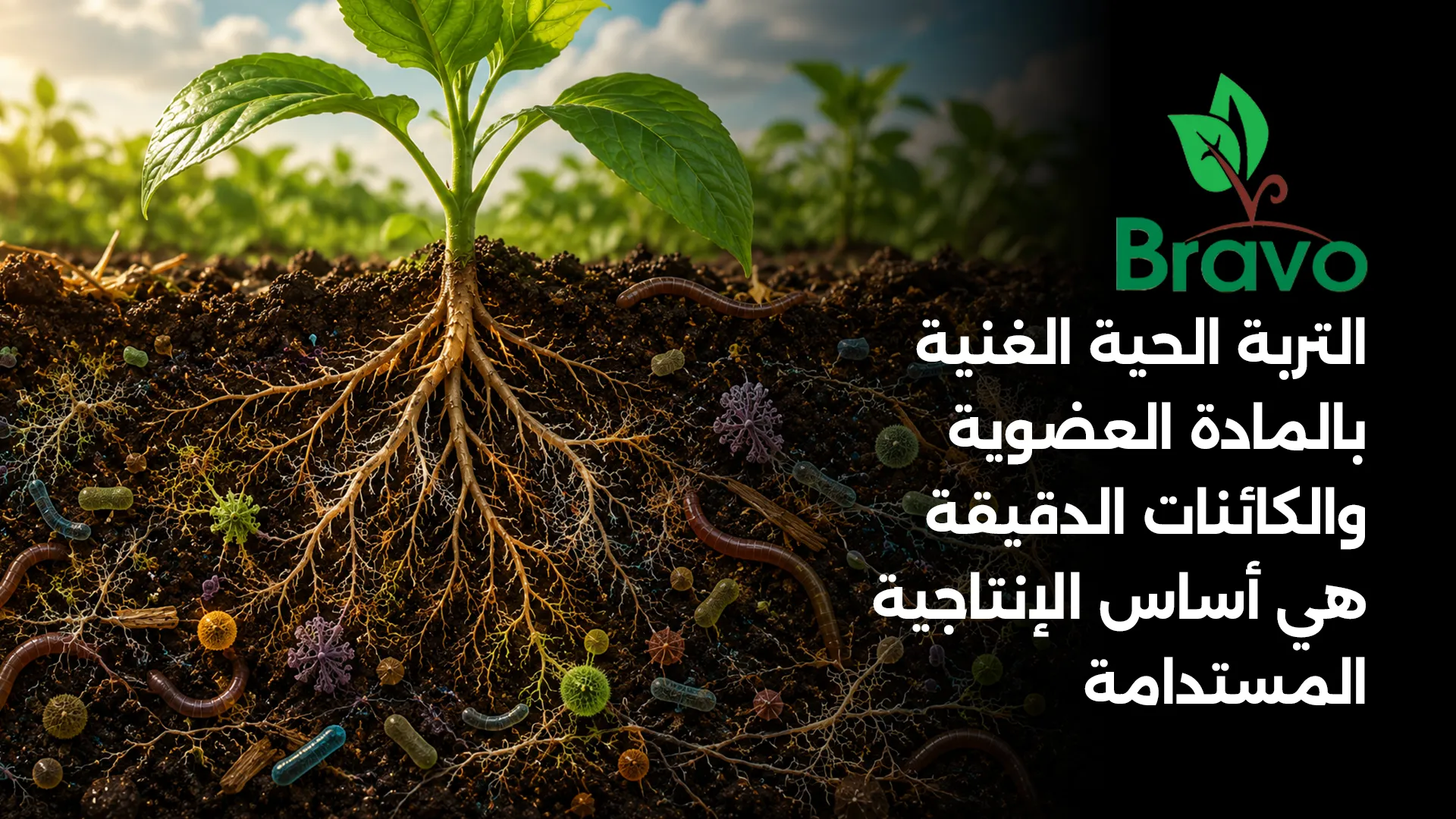 تربة حية خصبة بجذور قوية تنتج محصولاً أوفر بدون أسمدة كيماوية